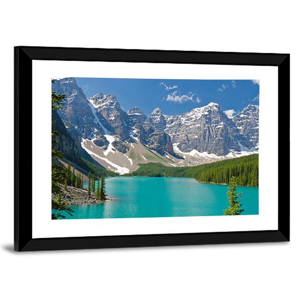 Majestic Moraine Lake Canvas Wall Art-1 Piece-Framed Print-20&quot; x 16&quot;-Tiaracle