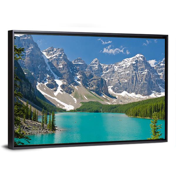 Majestic Moraine Lake Canvas Wall Art-3 Horizontal-Gallery Wrap-25&quot; x 16&quot;-Tiaracle