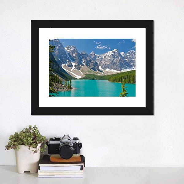 Majestic Moraine Lake Canvas Wall Art-3 Horizontal-Gallery Wrap-25&quot; x 16&quot;-Tiaracle