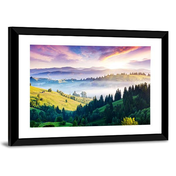 Majestic Mountain Landscape Canvas Wall Art-1 Piece-Framed Print-20" x 16"-Tiaracle