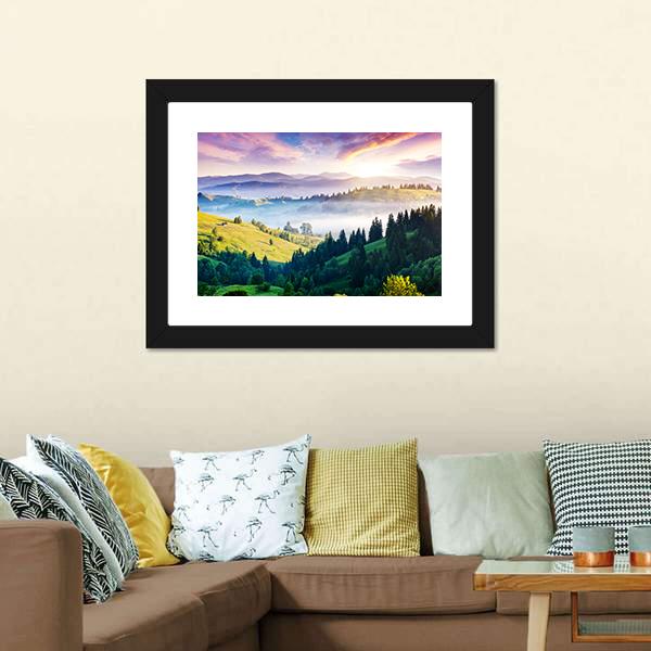 Majestic Mountain Landscape Canvas Wall Art-5 Horizontal-Gallery Wrap-22" x 12"-Tiaracle