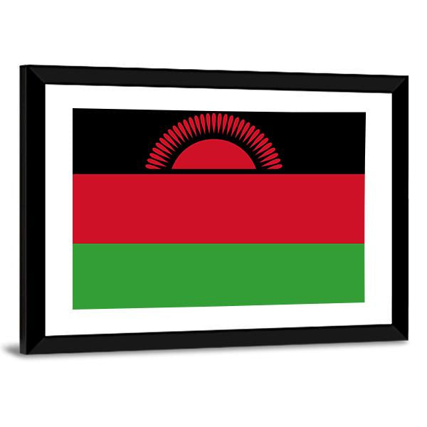 Malawi Flag Canvas Wall Art-1 Piece-Framed Print-20" x 16"-Tiaracle