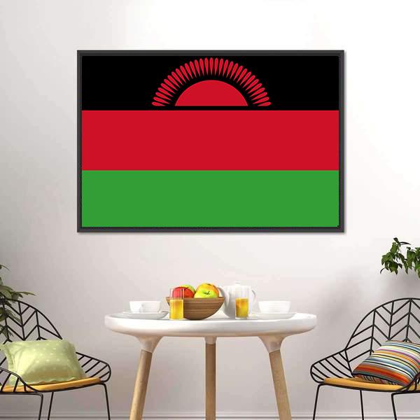 Malawi Flag Canvas Wall Art-5 Horizontal-Gallery Wrap-22" x 12"-Tiaracle