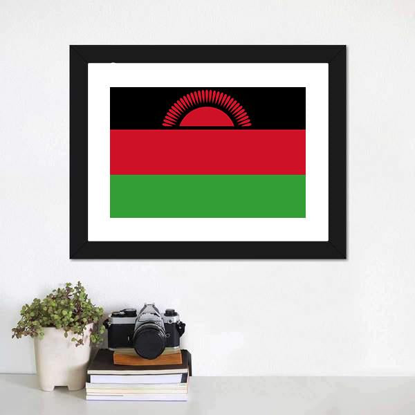 Malawi Flag Canvas Wall Art-5 Horizontal-Gallery Wrap-22" x 12"-Tiaracle