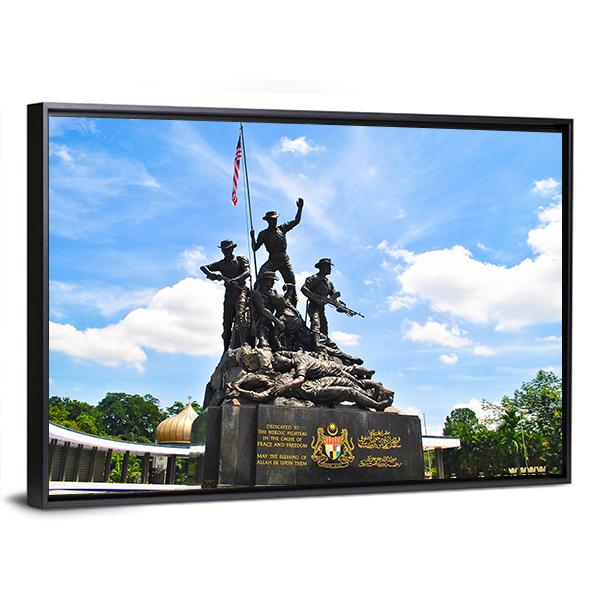Malaysia's National Monument Canvas Wall Art-1 Piece-Floating Frame-24" x 16"-Tiaracle