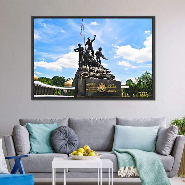 Malaysia's National Monument Canvas Wall Art-5 Horizontal-Gallery Wrap-22" x 12"-Tiaracle