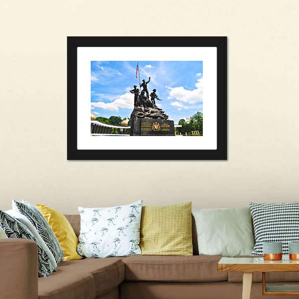 Malaysia's National Monument Canvas Wall Art-5 Horizontal-Gallery Wrap-22" x 12"-Tiaracle
