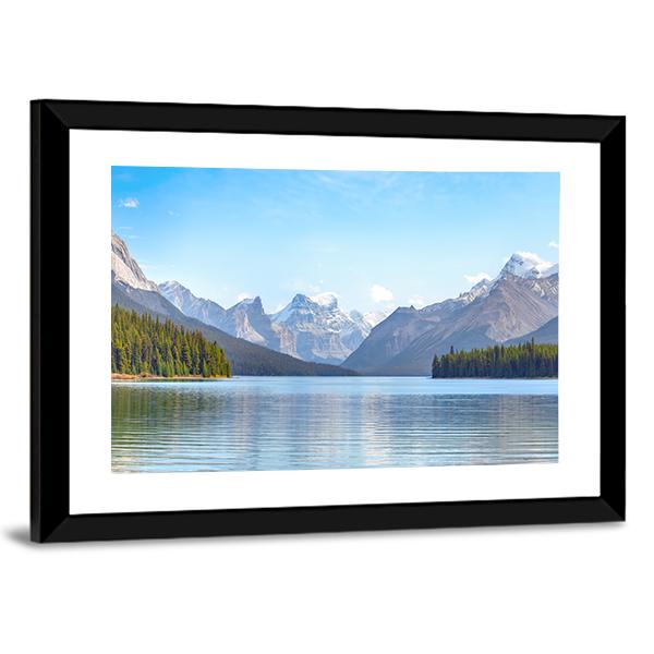 Maligne Lake Canada Canvas Wall Art-1 Piece-Framed Print-20" x 16"-Tiaracle