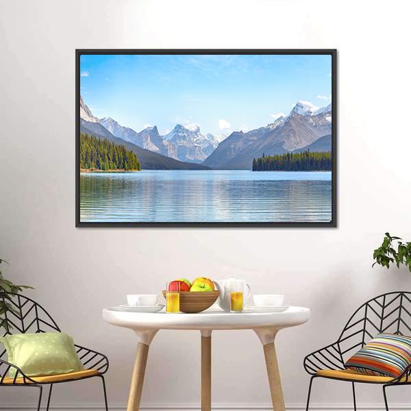 Maligne Lake Canada Canvas Wall Art-5 Horizontal-Gallery Wrap-22" x 12"-Tiaracle