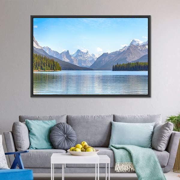 Maligne Lake Canada Canvas Wall Art-5 Horizontal-Gallery Wrap-22" x 12"-Tiaracle