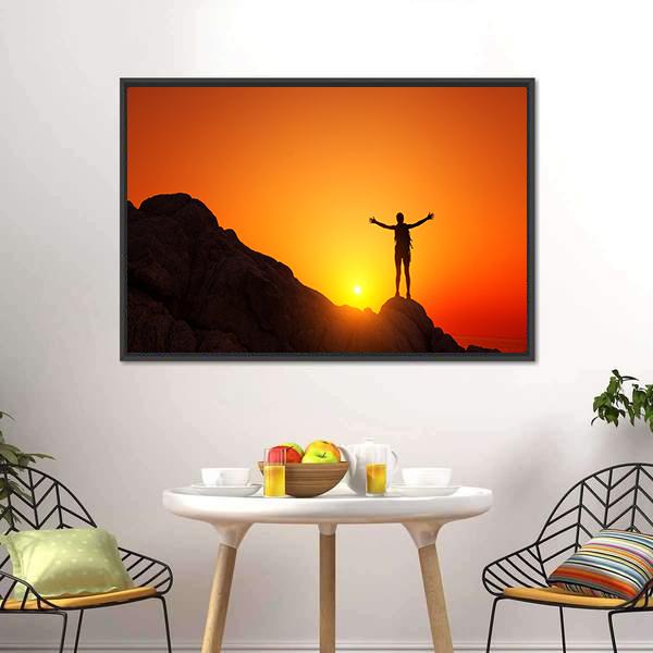 Man Celebrating Success Canvas Wall Art-3 Horizontal-Gallery Wrap-25" x 16"-Tiaracle
