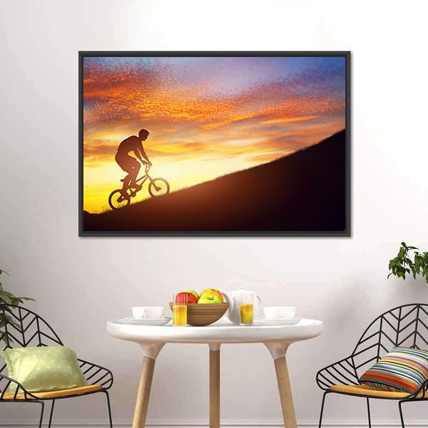 Man Riding Bmx Bike Canvas Wall Art-5 Horizontal-Gallery Wrap-22" x 12"-Tiaracle