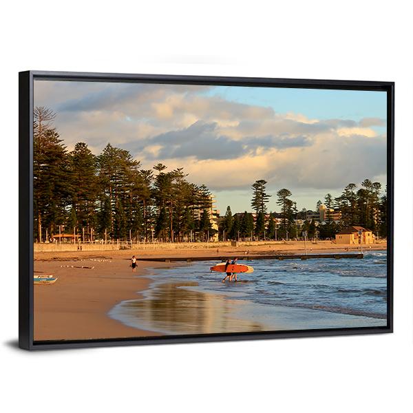 Manly Beach Sydney Canvas Wall Art-3 Horizontal-Gallery Wrap-25" x 16"-Tiaracle
