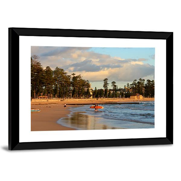 Manly Beach Sydney Canvas Wall Art-3 Horizontal-Gallery Wrap-25" x 16"-Tiaracle