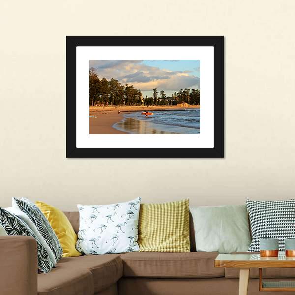 Manly Beach Sydney Canvas Wall Art-3 Horizontal-Gallery Wrap-25" x 16"-Tiaracle