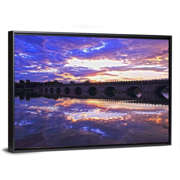 Marco Polo Bridge Beijing Canvas Wall Art-3 Horizontal-Gallery Wrap-25" x 16"-Tiaracle