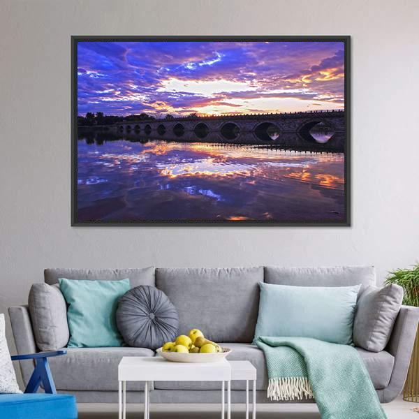 Marco Polo Bridge Beijing Canvas Wall Art-3 Horizontal-Gallery Wrap-25" x 16"-Tiaracle