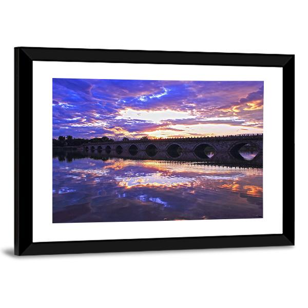 Marco Polo Bridge Beijing Canvas Wall Art-3 Horizontal-Gallery Wrap-25" x 16"-Tiaracle