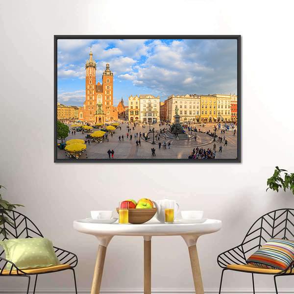 Mariacki Cathedral In Krakow Canvas Wall Art-3 Horizontal-Gallery Wrap-25" x 16"-Tiaracle