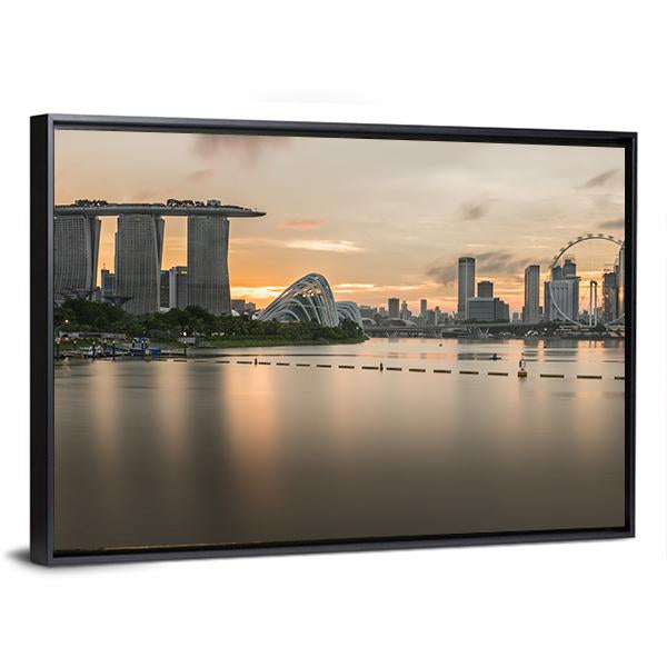 Marina Bay Sands And Singapore Flyer View Canvas Wall Art-3 Horizontal-Gallery Wrap-25" x 16"-Tiaracle