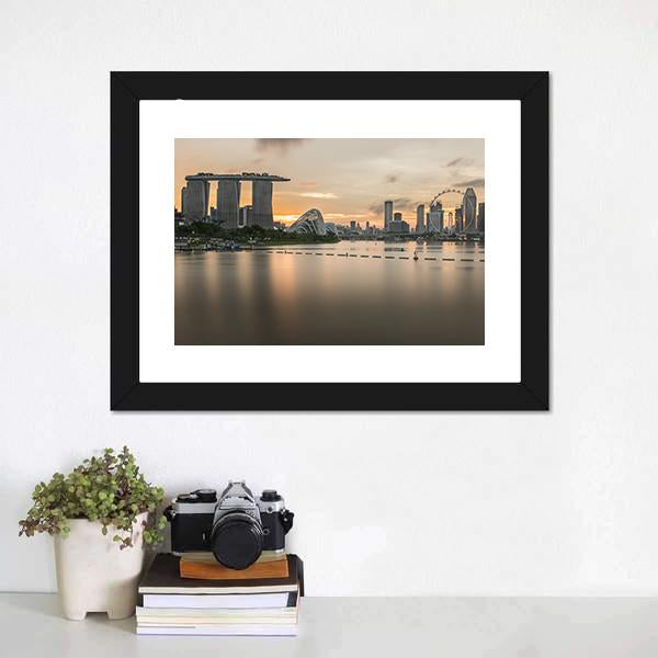 Marina Bay Sands And Singapore Flyer View Canvas Wall Art-3 Horizontal-Gallery Wrap-25" x 16"-Tiaracle