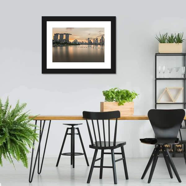 Marina Bay Sands And Singapore Flyer View Canvas Wall Art-3 Horizontal-Gallery Wrap-25" x 16"-Tiaracle