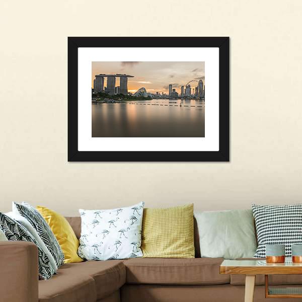 Marina Bay Sands And Singapore Flyer View Canvas Wall Art-3 Horizontal-Gallery Wrap-25" x 16"-Tiaracle