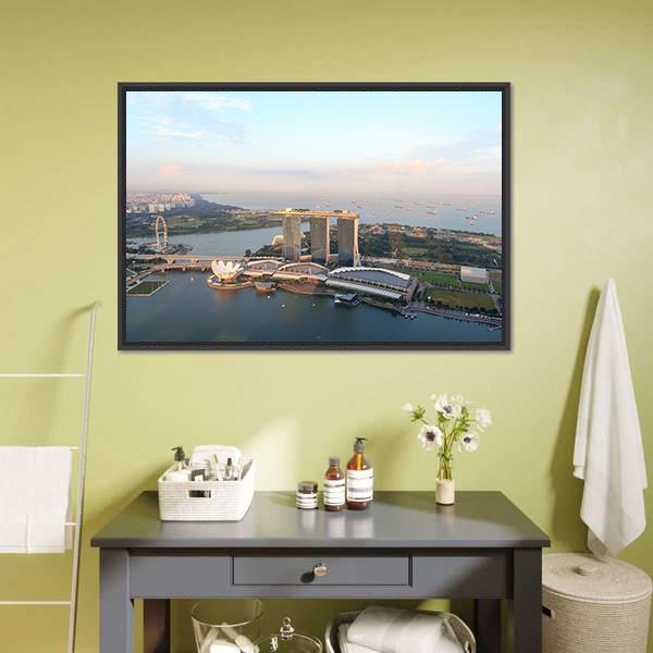 Marina Bay Sands Hotel Canvas Wall Art-3 Horizontal-Gallery Wrap-25" x 16"-Tiaracle