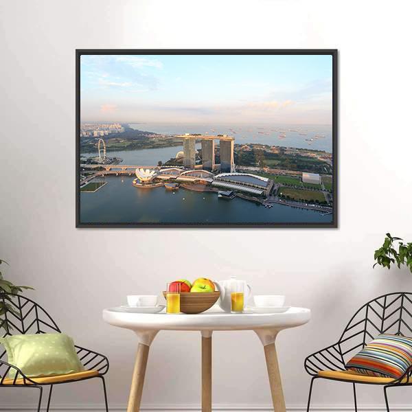 Marina Bay Sands Hotel Canvas Wall Art-3 Horizontal-Gallery Wrap-25" x 16"-Tiaracle
