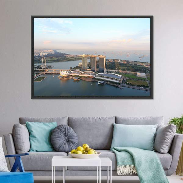 Marina Bay Sands Hotel Canvas Wall Art-3 Horizontal-Gallery Wrap-25" x 16"-Tiaracle