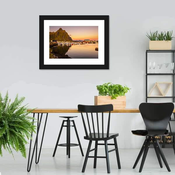 Marina Of Svolvaer Canvas Wall Art-3 Horizontal-Gallery Wrap-25" x 16"-Tiaracle