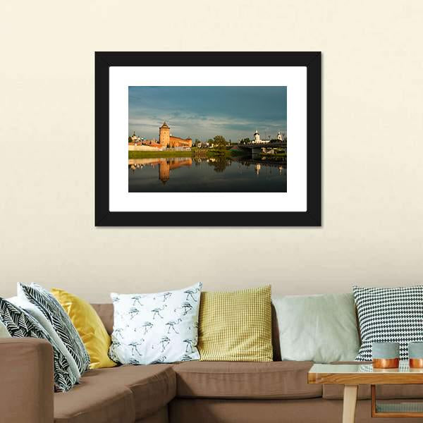 Marinkin Tower With Church Canvas Wall Art-3 Horizontal-Gallery Wrap-25" x 16"-Tiaracle