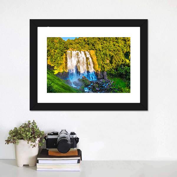 Marokopa Falls Canvas Wall Art-5 Horizontal-Gallery Wrap-22" x 12"-Tiaracle