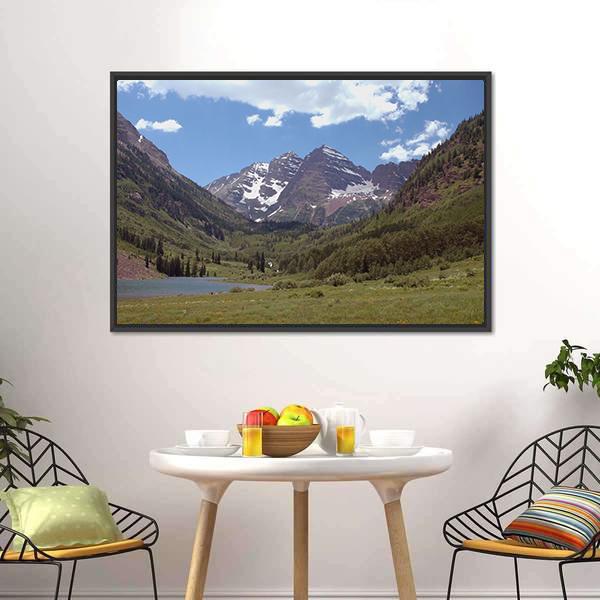 Maroon Bells Colorado Canvas Wall Art-3 Horizontal-Gallery Wrap-25" x 16"-Tiaracle