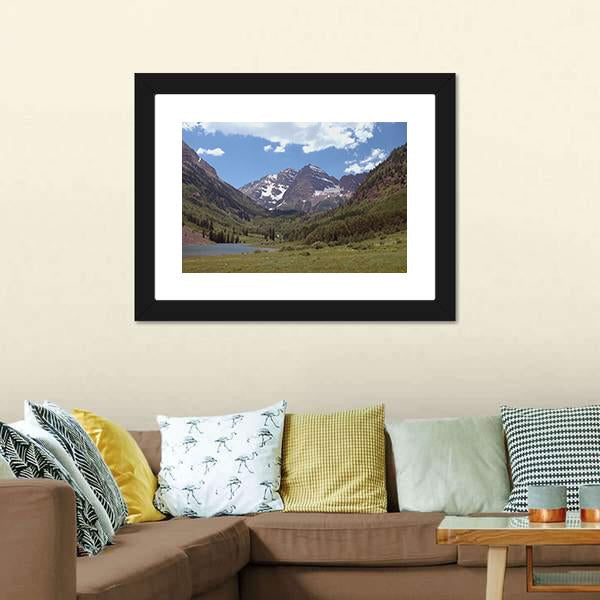 Maroon Bells Colorado Canvas Wall Art-3 Horizontal-Gallery Wrap-25" x 16"-Tiaracle