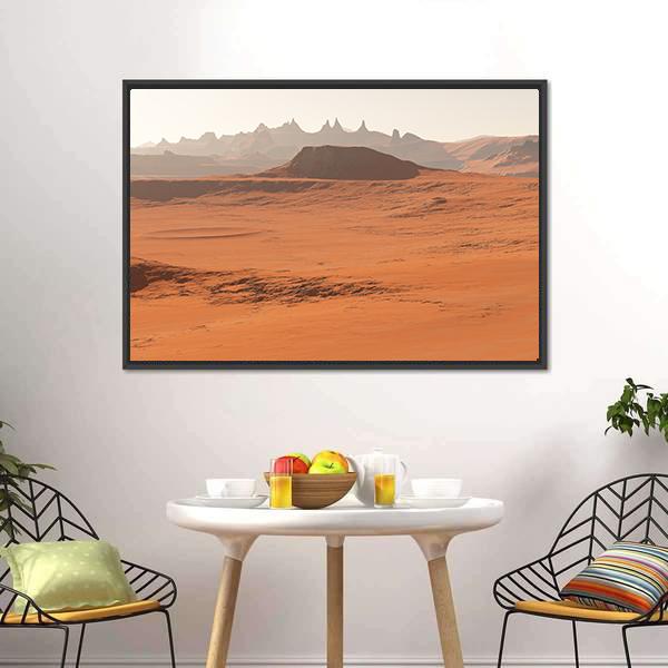 Mars Landscape Canvas Wall Art-1 Piece-Floating Frame-24" x 16"-Tiaracle