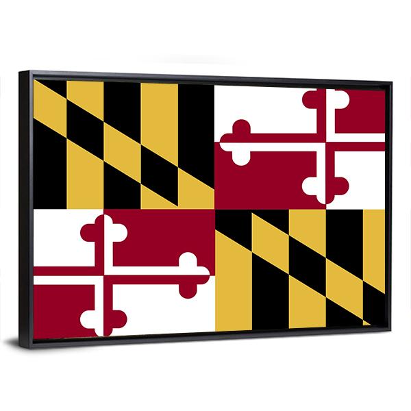Maryland Flag Canvas Wall Art-3 Horizontal-Gallery Wrap-25" x 16"-Tiaracle