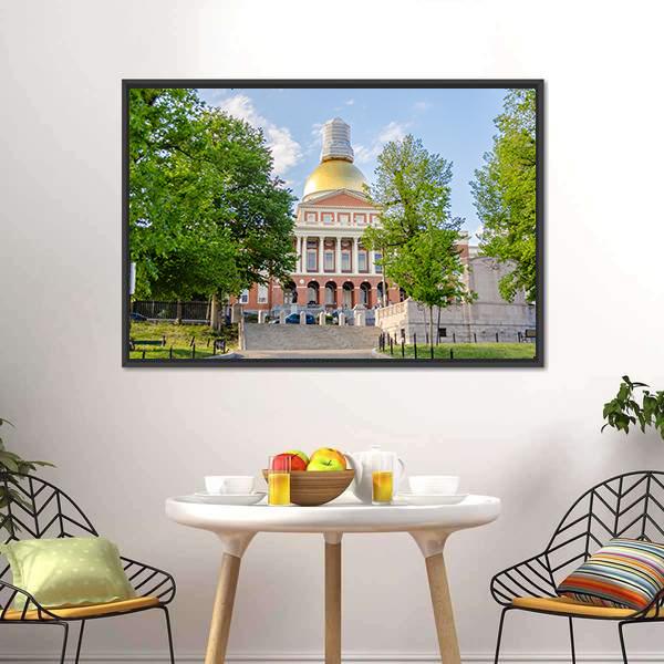 Massachusetts State House Canvas Wall Art-3 Horizontal-Gallery Wrap-25" x 16"-Tiaracle
