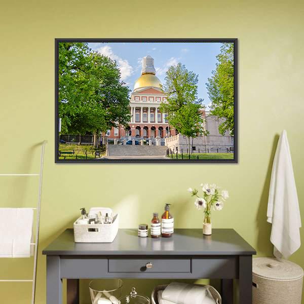 Massachusetts State House Canvas Wall Art-3 Horizontal-Gallery Wrap-25" x 16"-Tiaracle