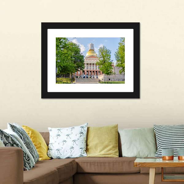 Massachusetts State House Canvas Wall Art-3 Horizontal-Gallery Wrap-25" x 16"-Tiaracle