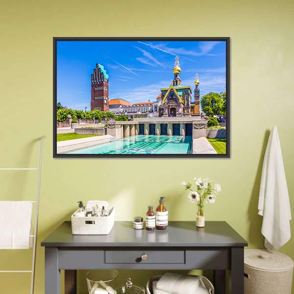 Mathildenhoehe In Darmstadt Canvas Wall Art-5 Horizontal-Gallery Wrap-22" x 12"-Tiaracle