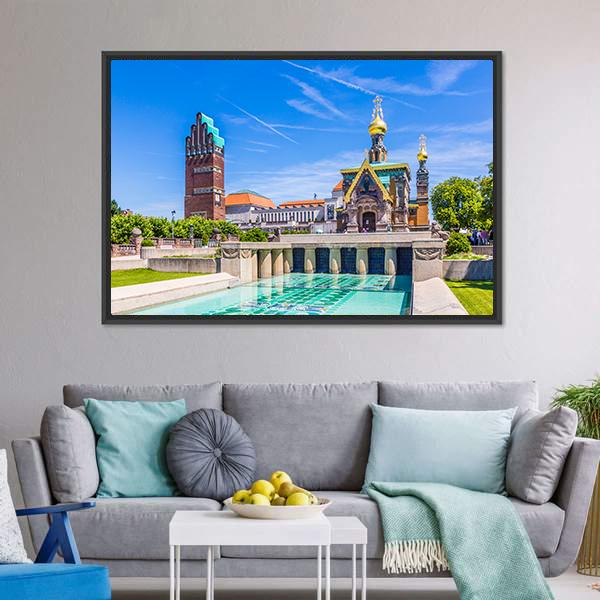 Mathildenhoehe In Darmstadt Canvas Wall Art-3 Horizontal-Gallery Wrap-25" x 16"-Tiaracle