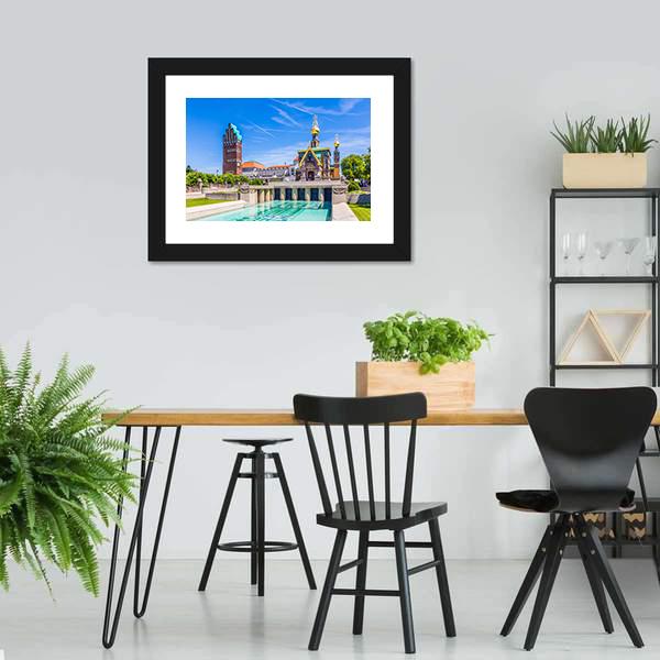 Mathildenhoehe In Darmstadt Canvas Wall Art-3 Horizontal-Gallery Wrap-25" x 16"-Tiaracle