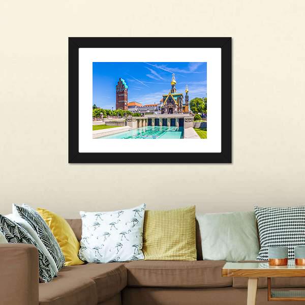 Mathildenhoehe In Darmstadt Canvas Wall Art-3 Horizontal-Gallery Wrap-25" x 16"-Tiaracle