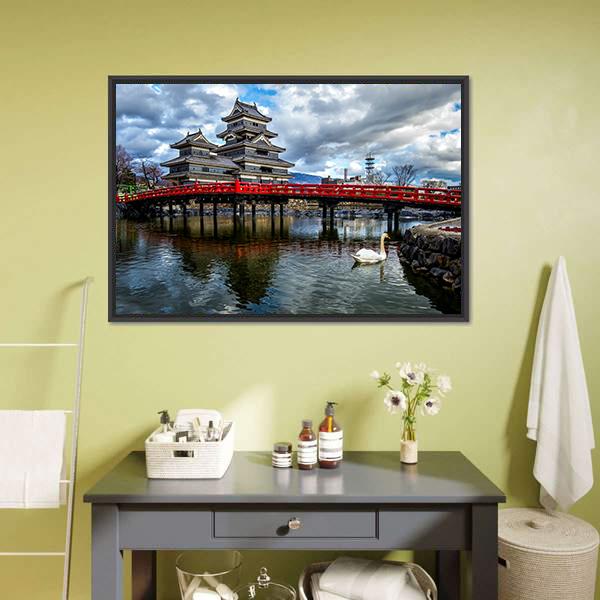Matsumoto Castle Canvas Wall Art-1 Piece-Floating Frame-24" x 16"-Tiaracle
