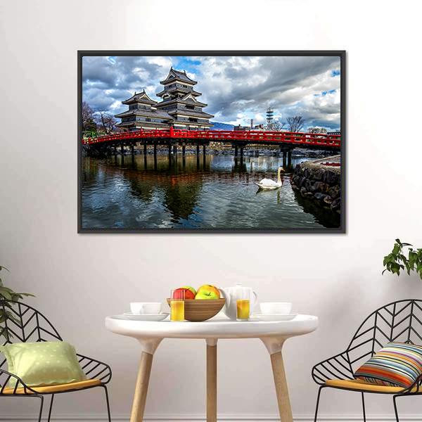 Matsumoto Castle Canvas Wall Art-3 Horizontal-Gallery Wrap-25" x 16"-Tiaracle