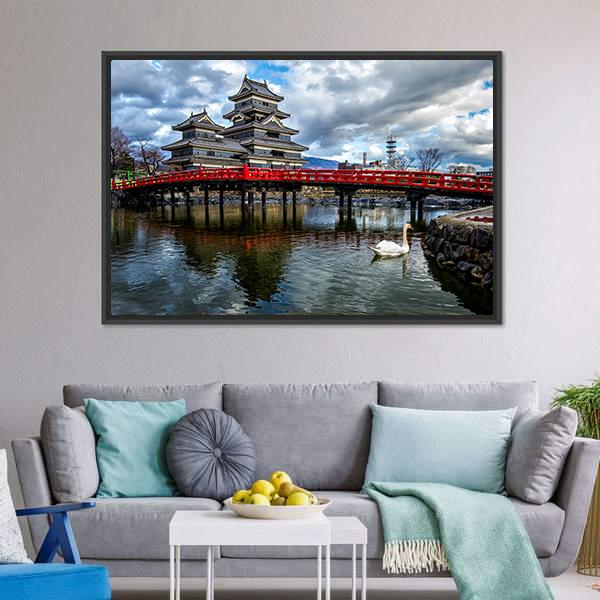 Matsumoto Castle Canvas Wall Art-3 Horizontal-Gallery Wrap-25" x 16"-Tiaracle