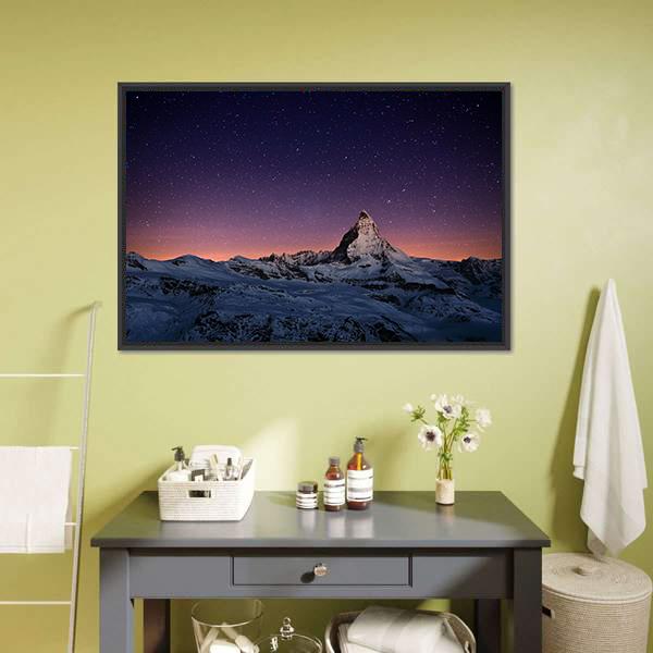 Matterhorn Peak Switzerland Canvas Wall Art-5 Horizontal-Gallery Wrap-22" x 12"-Tiaracle