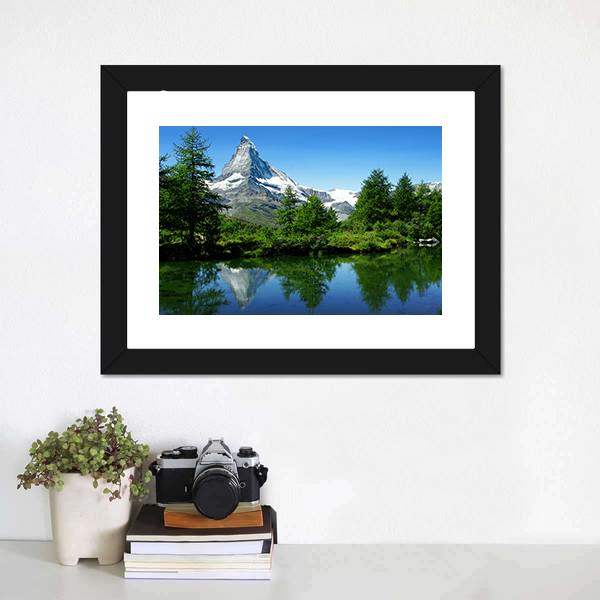 Matterhorn Switzerland Canvas Wall Art-1 Piece-Framed Print-20" x 16"-Tiaracle