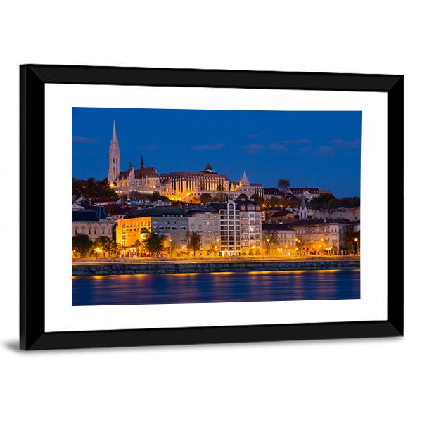 Matthias Church In Budapest Canvas Wall Art-1 Piece-Framed Print-20" x 16"-Tiaracle